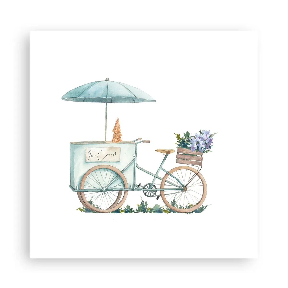 Plakat - Sødt minde om sommeren - 30x30 cm