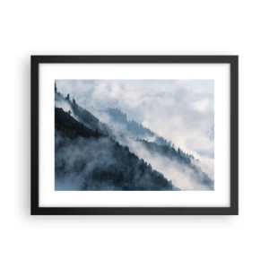 Plakat i sort ramme - Bjergenes mystik - 40x30 cm