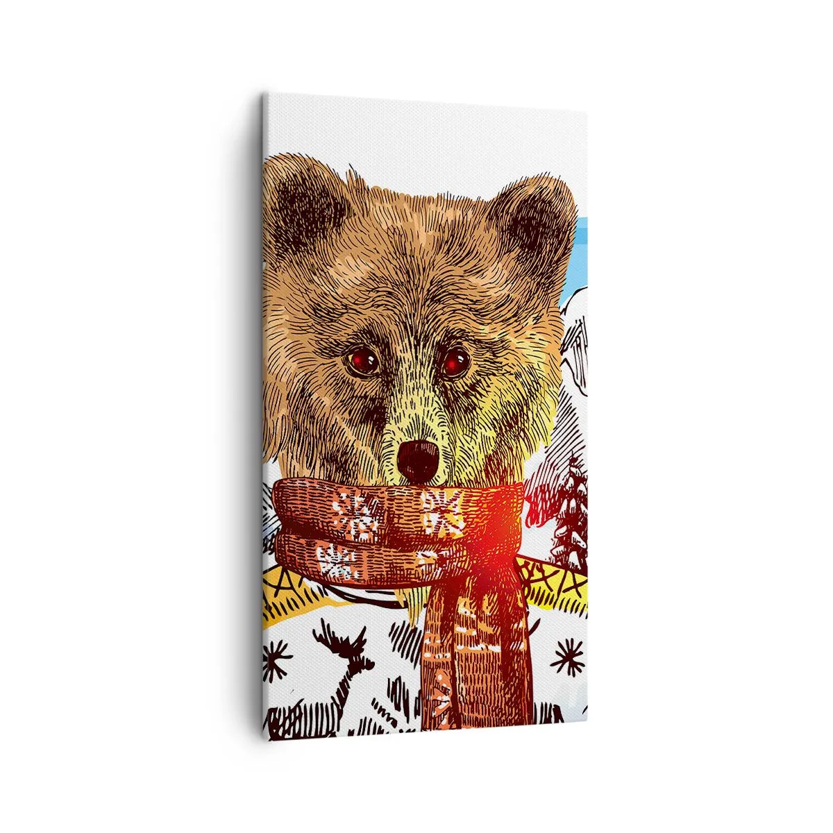 Lærredstryk - Billede på lærred - Bjørnehytten - 45x80 cm