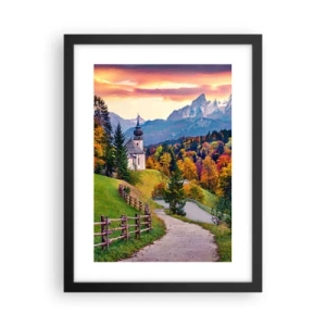 Plakat i sort ramme - Landskab som maleri - 30x40 cm