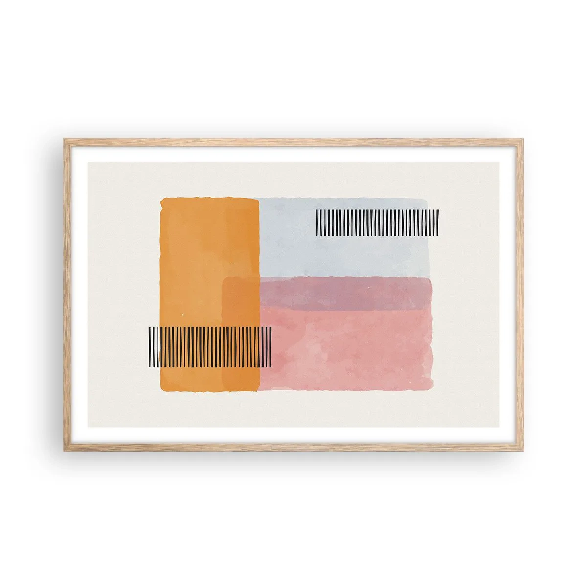 Plakat i ramme af lyst egetræ - Fra hjørne til hjørne - 91x61 cm