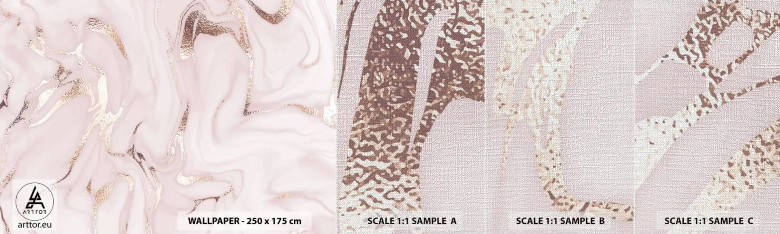 Prøve Fototapet Premium Canvas - I et lyserødt tørklæde - Abstraktion, Stykke, Moderne kunst - 100x30 cm