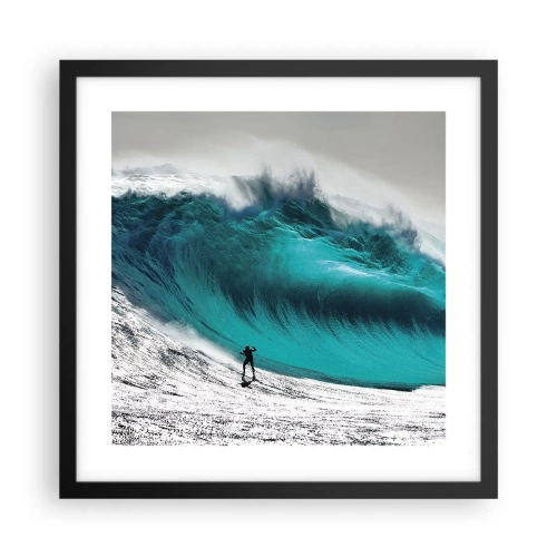 Plakat i sort ramme - Udfordring accepteret - 40x40 cm