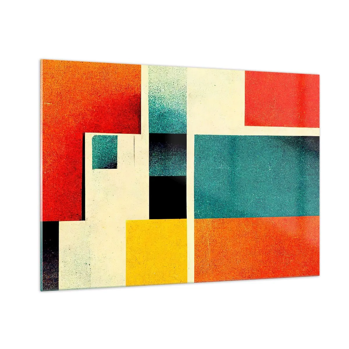 Billede på glas - Geometrisk abstraktion - god energi - 100x70 cm