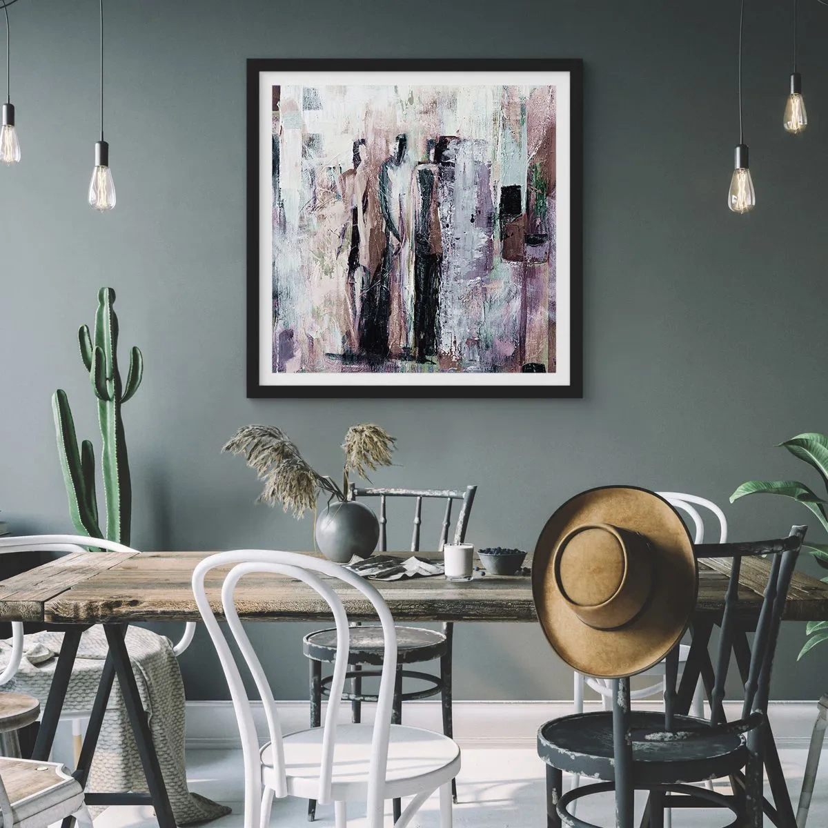 Plakat i sort ramme - De mystiske tre - 50x50 cm