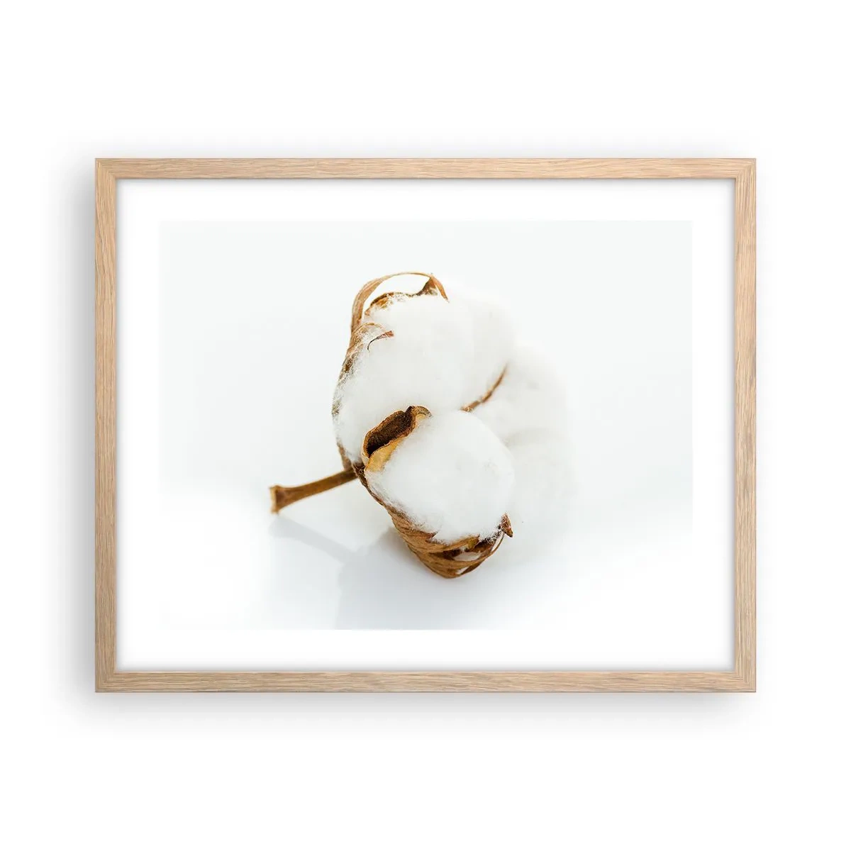 Plakat i ramme af lyst egetræ - Blød af natur - 50x40 cm