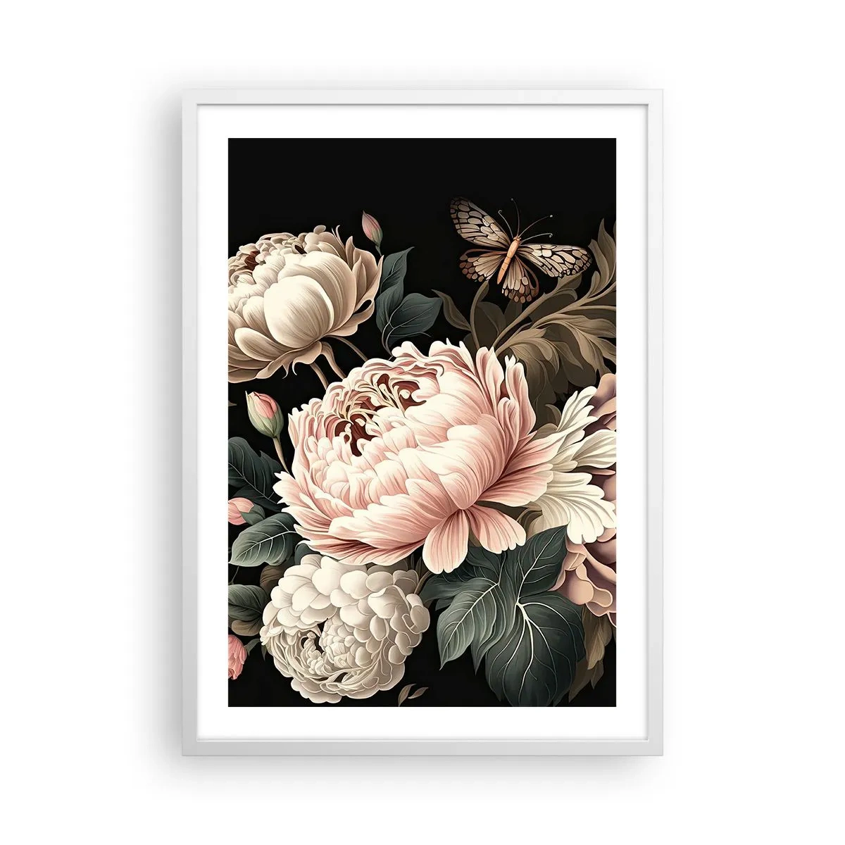 Plakat i hvid ramme - I barok stil - 50x70 cm