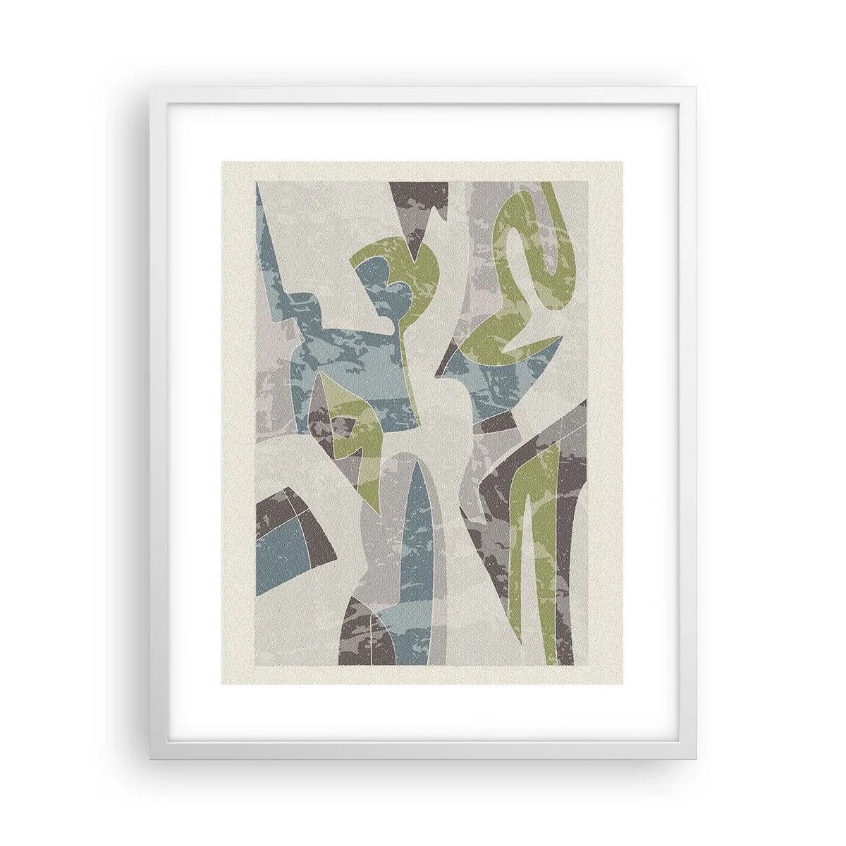 Plakat i hvid ramme - Komposition bag glas - 40x50 cm