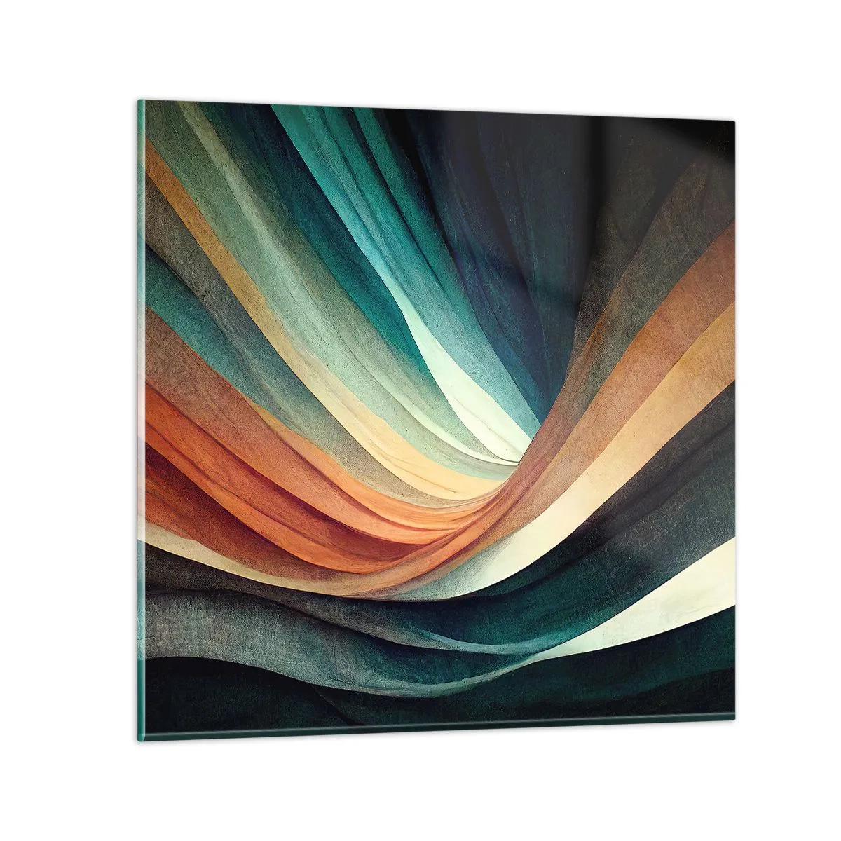 Billede på glas - Vævet af farver - 40x40 cm