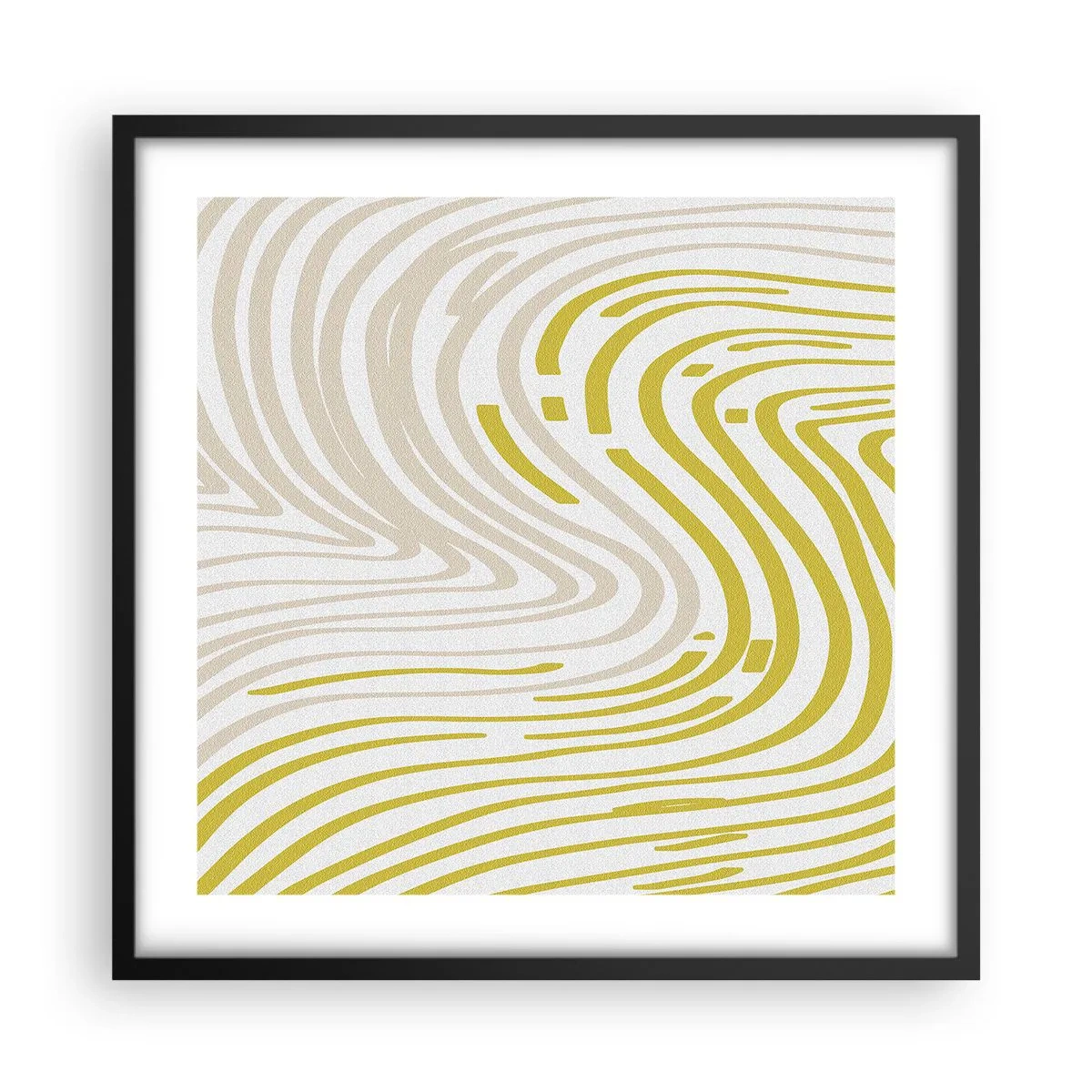 Plakat i sort ramme - Komposition med et blidt sving - 50x50 cm
