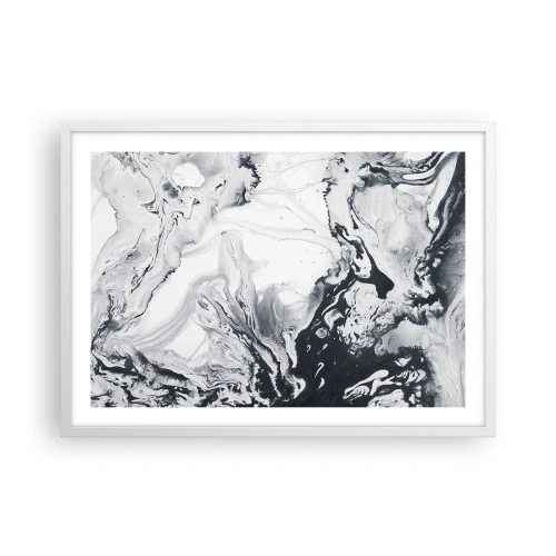 Plakat i hvid ramme - Jordens indre - 70x50 cm