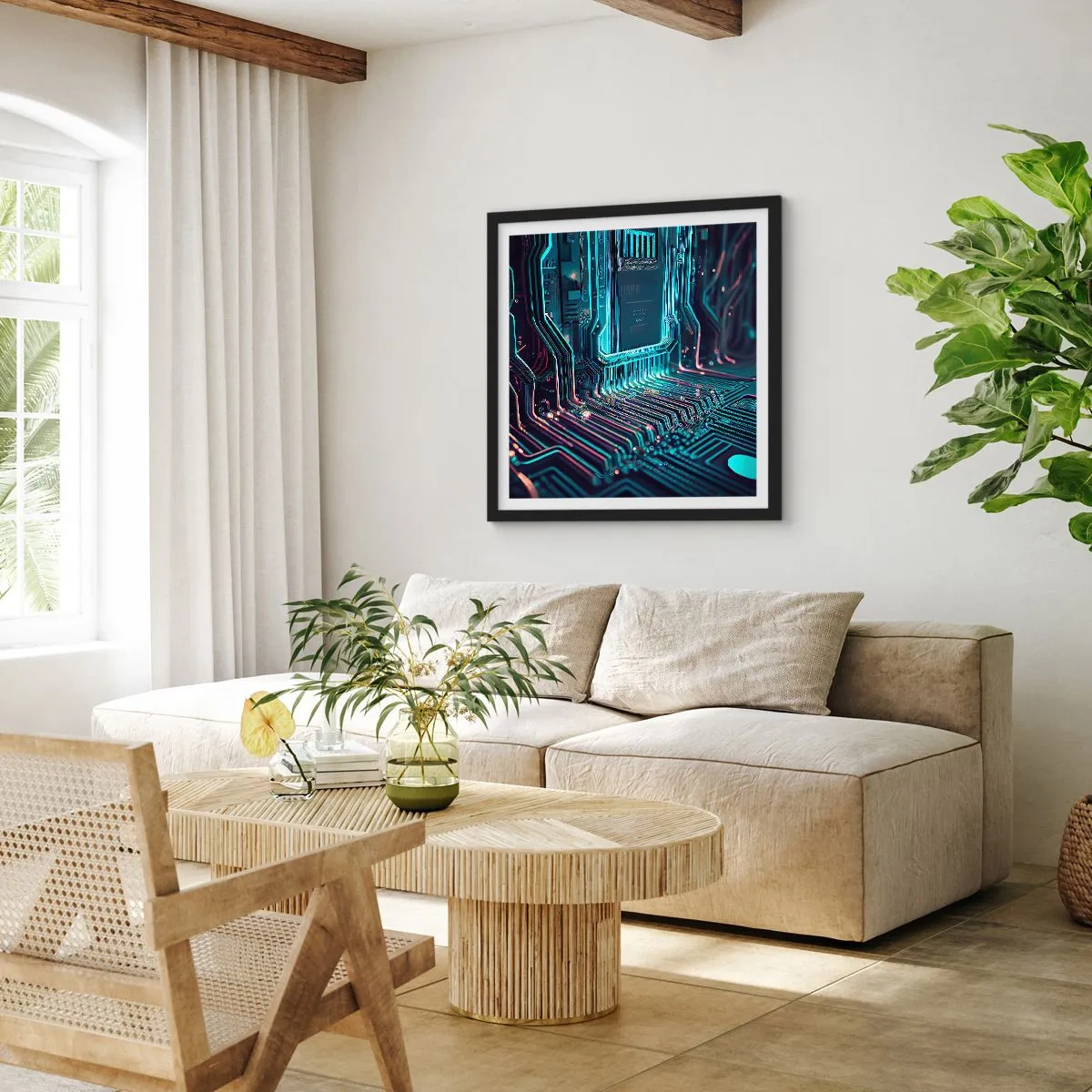 Plakat i sort ramme - Jeg tror... - 60x60 cm