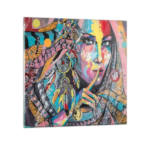 Billede på glas - Vær tavs, indtil du forstår - 30x30 cm