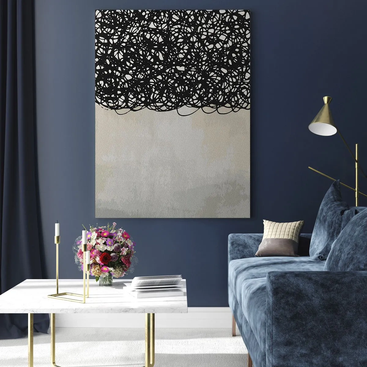 Billede på glas - En hvirvlende abstraktion - 70x100 cm