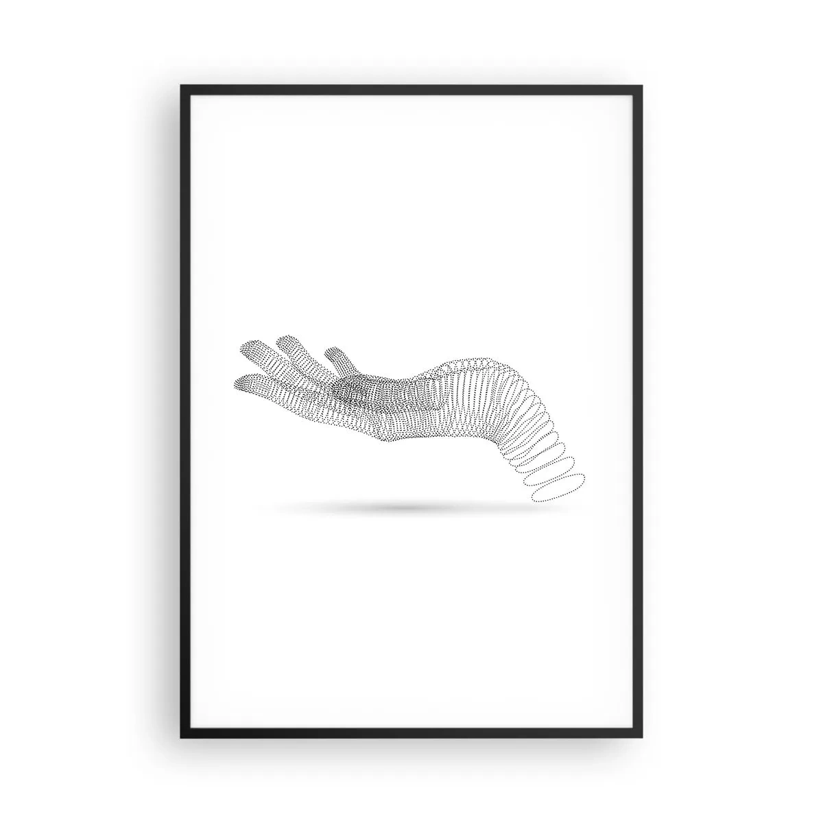 Plakat i sort ramme - Fjedrende hånd - 70x100 cm