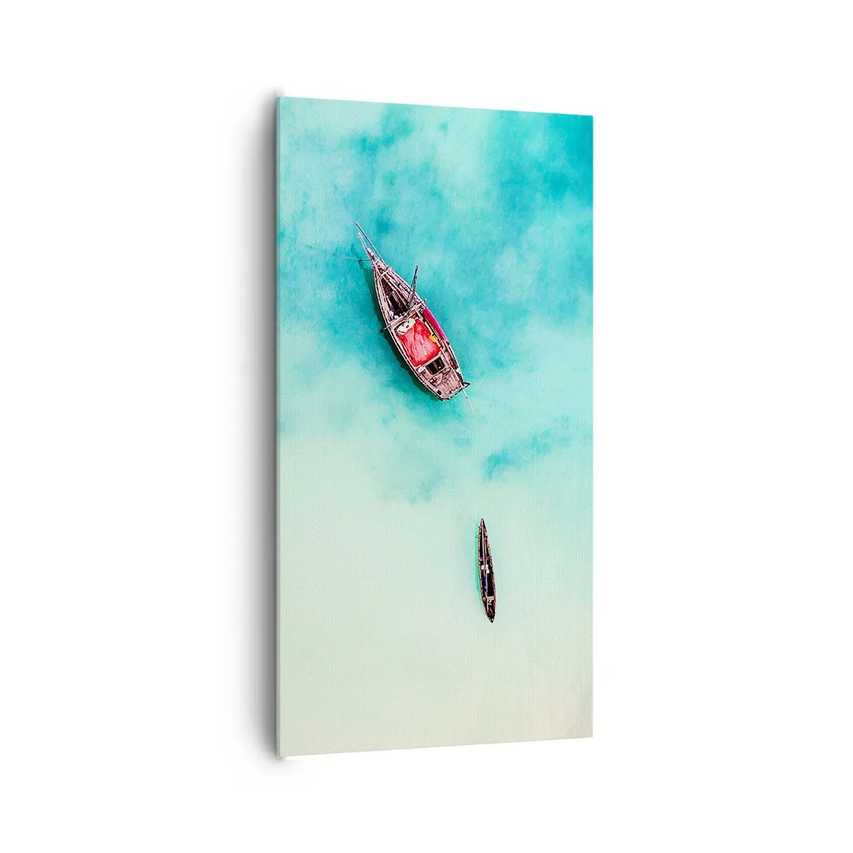 Lærredstryk - Billede på lærred - For på Zanzibars strande, når det overskydende vand... - 65x120 cm