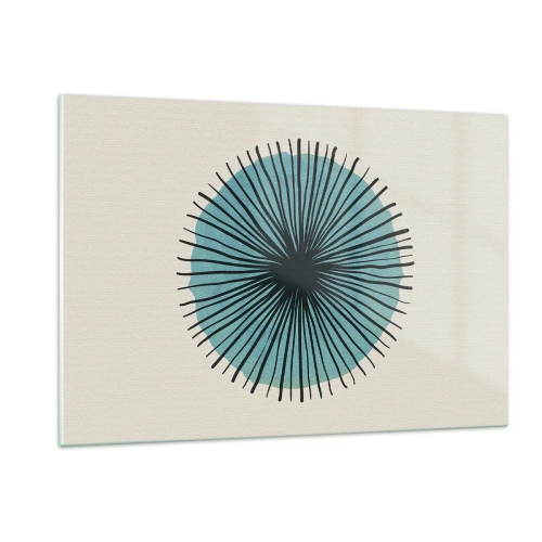 Billede på glas - Strålende på blå - 120x80 cm