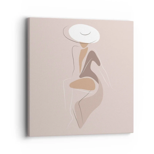 Lærredstryk - Billede på lærred - En dame, der skal være - 40x40 cm