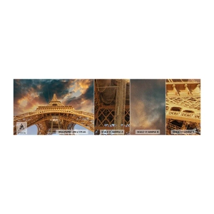 Prøve Fototapet Premium Sand - Hvordan menneskeheden nåede himlen - Eiffeltårnet, Arkitektur, Paris - 100x30 cm