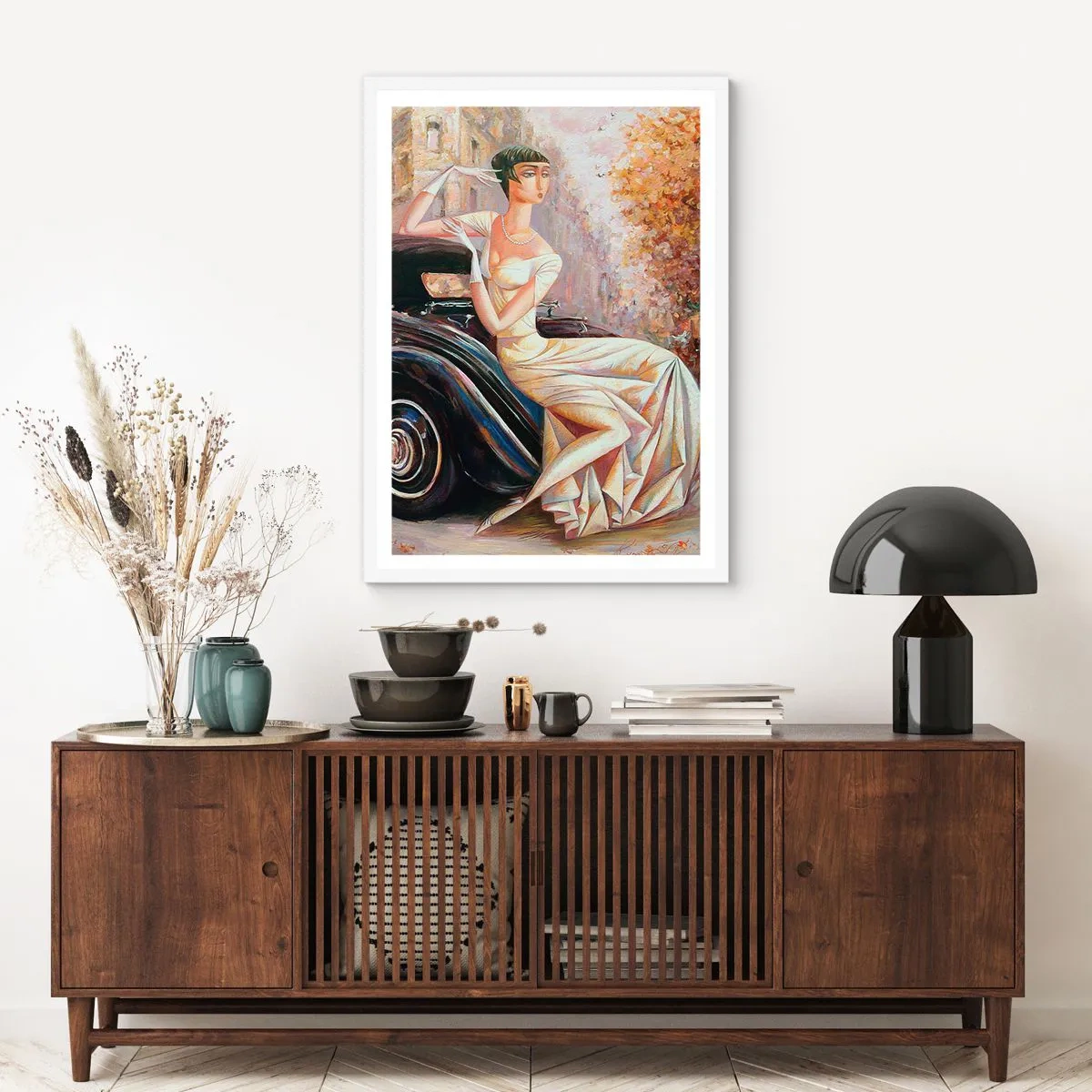 Plakat i hvid ramme - Retro elegance - 30x40 cm