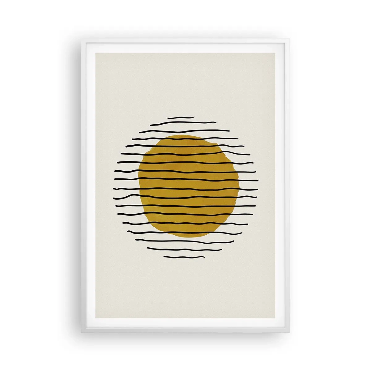 Plakat i hvid ramme - Abstraktion, der skælver af varme - 70x100 cm