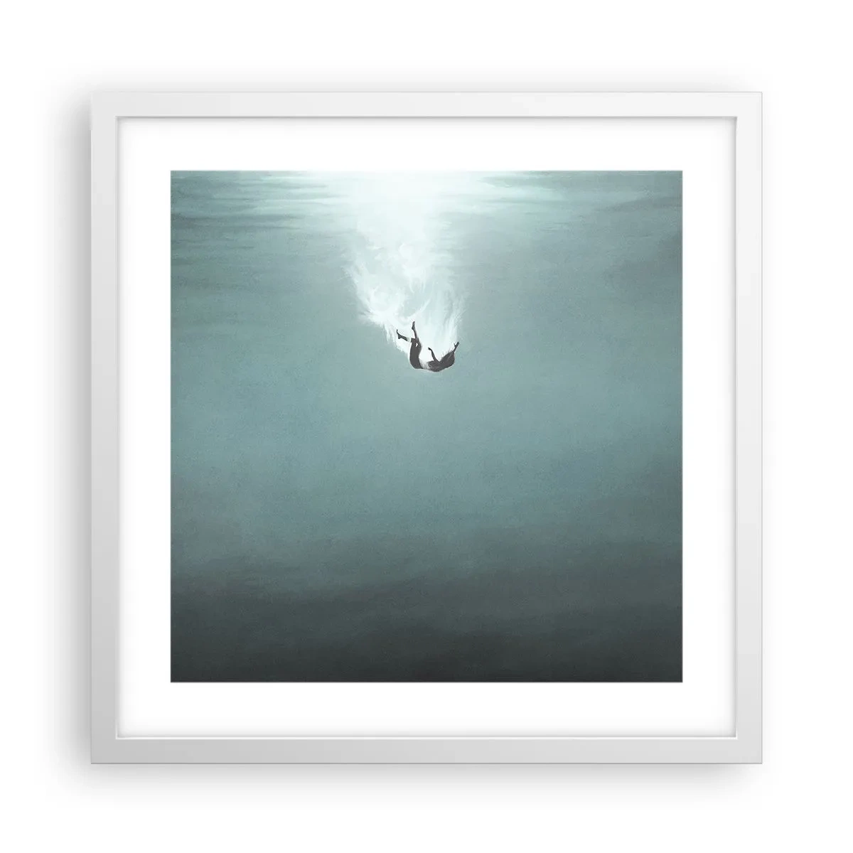 Plakat i hvid ramme - I havets favntag - 40x40 cm