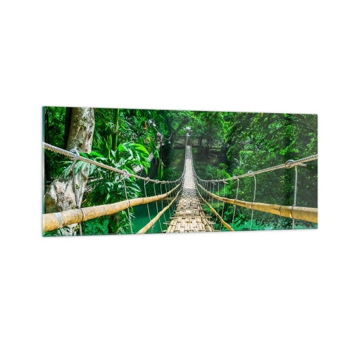 Billede på glas - Abebro over grønne områder - 100x40 cm