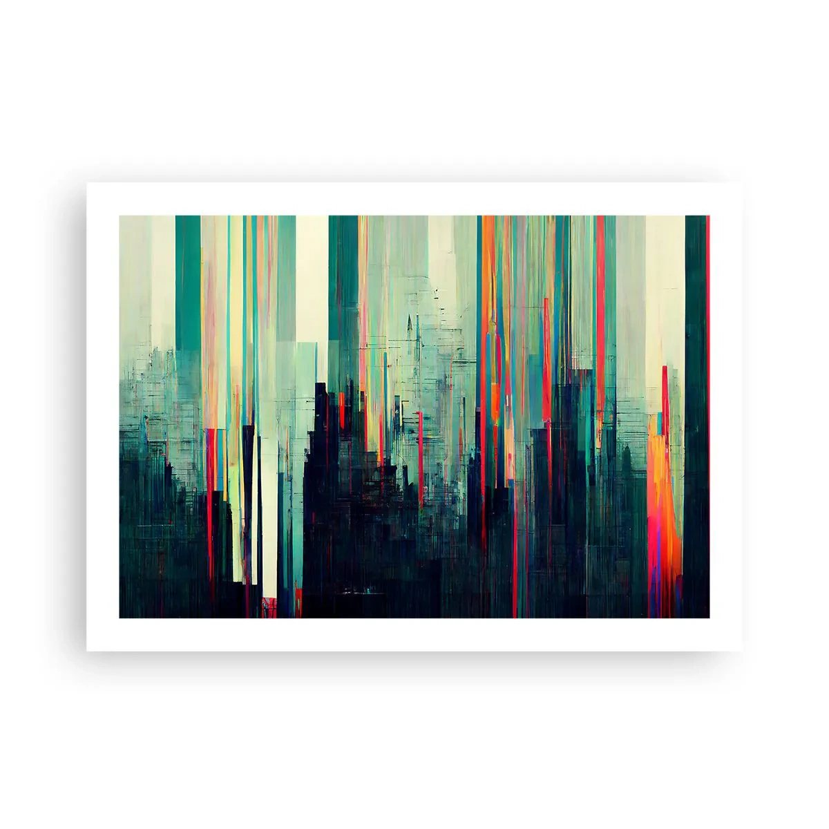 Plakat - Futuristisk by - 70x50 cm