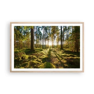 Plakat i ramme af lyst egetræ - ...Bag de syv skove - 91x61 cm