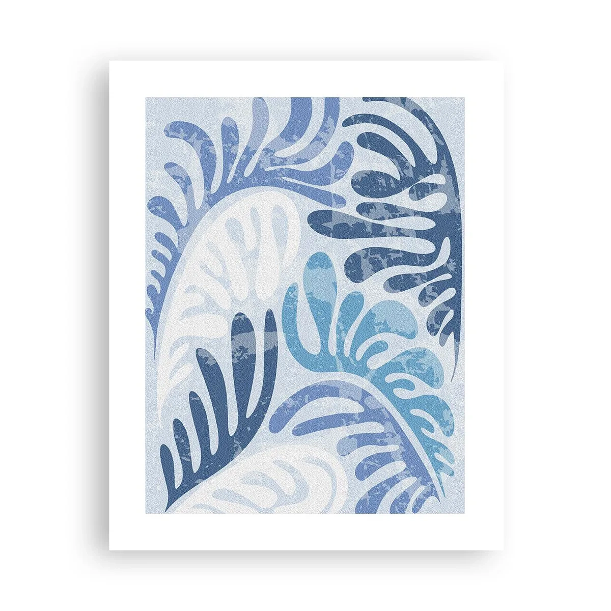 Plakat - Blå bregner - 40x50 cm