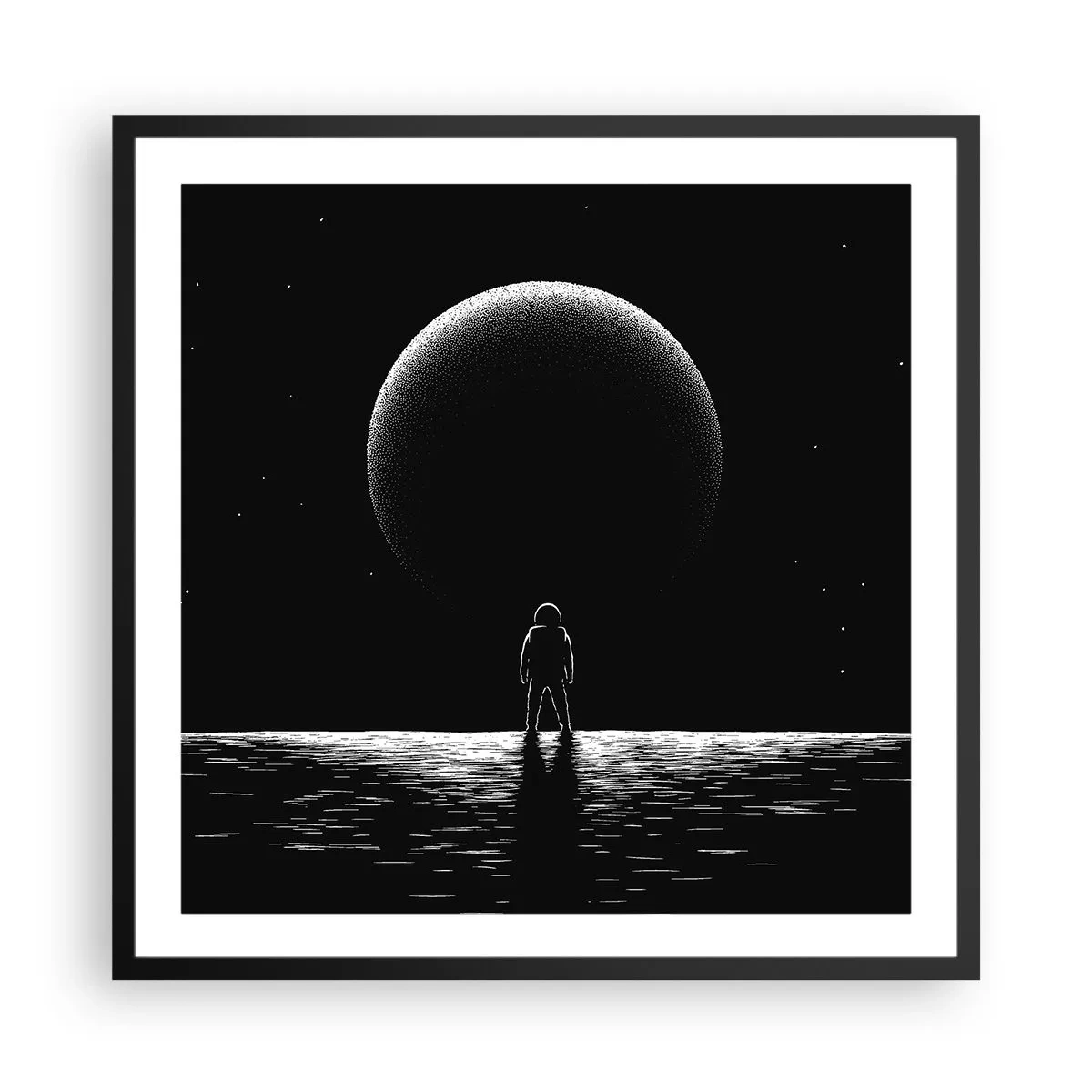 Plakat i sort ramme - Ansigt til ansigt - 60x60 cm