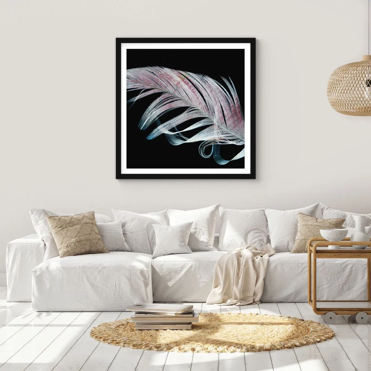 Plakat i sort ramme - Tænk om berøring - 60x60 cm