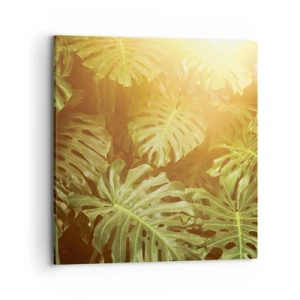 Lærredstryk - Billede på lærred - Træd ind i det grønne... - 70x70 cm