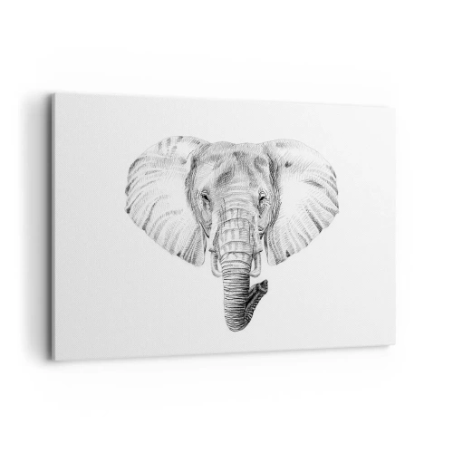 Lærredstryk - Billede på lærred - "Der var en elefant, stor som - en elefant". - 120x80 cm