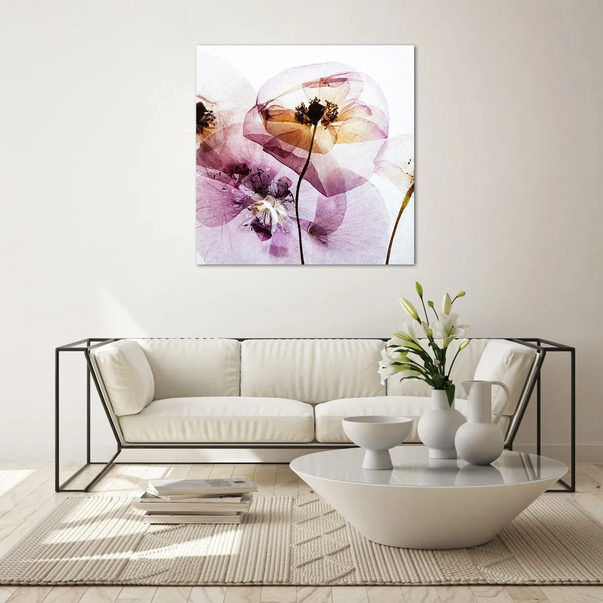 Billede på glas - Blomsterlegeme dias - 70x70 cm