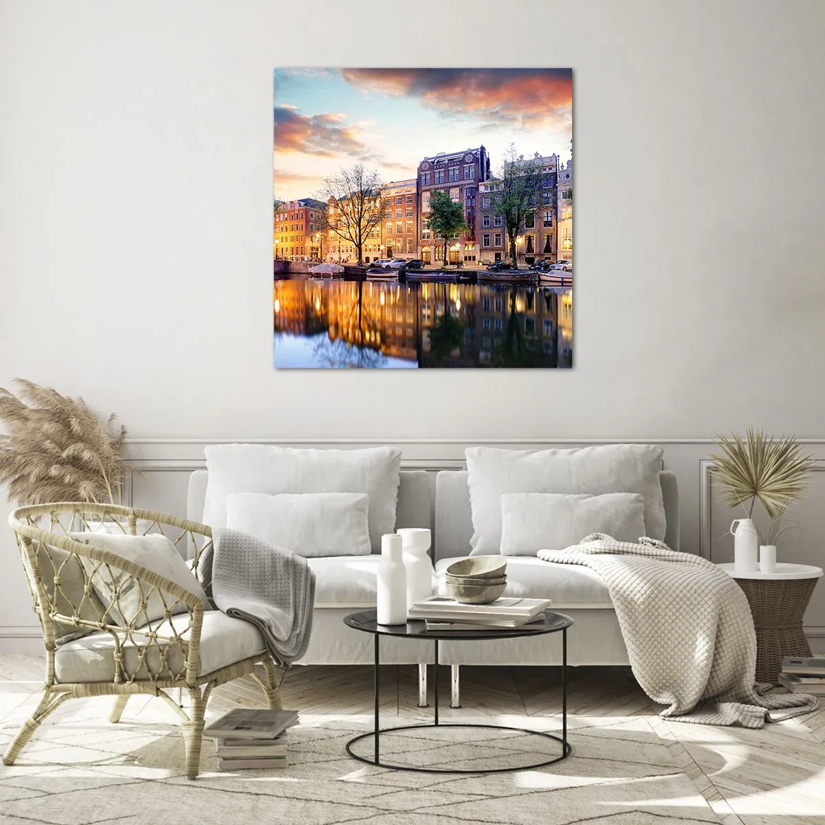 Billede på glas - Tilbageholdende og rolig hollandsk skønhed - 70x70 cm