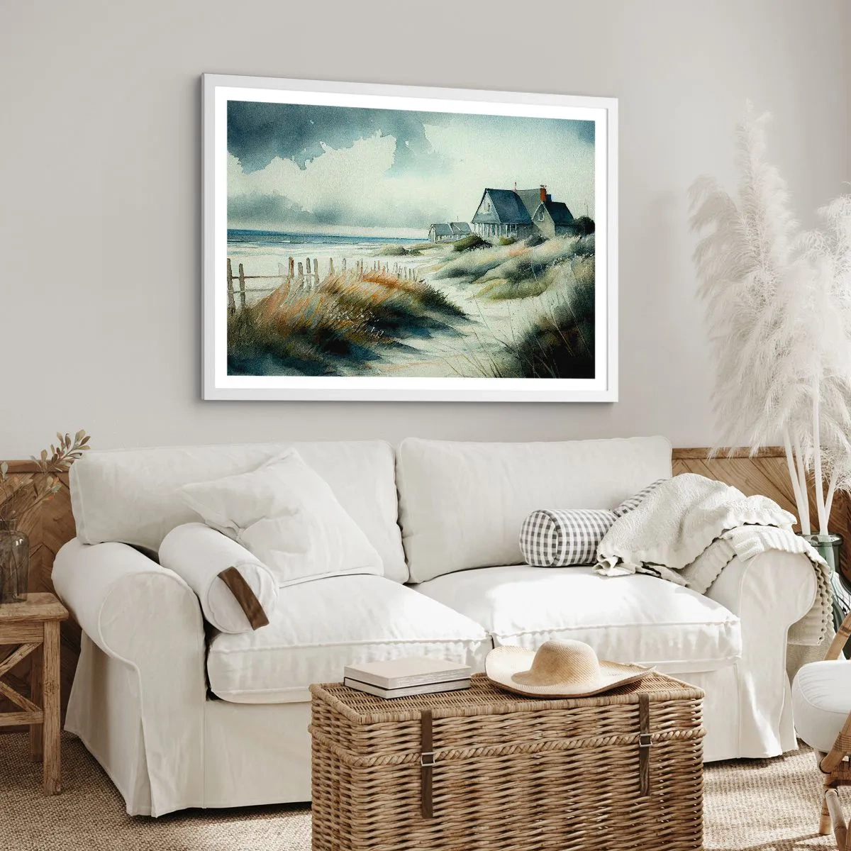 Plakat i hvid ramme - Væk fra trængsel og travlhed - 70x50 cm