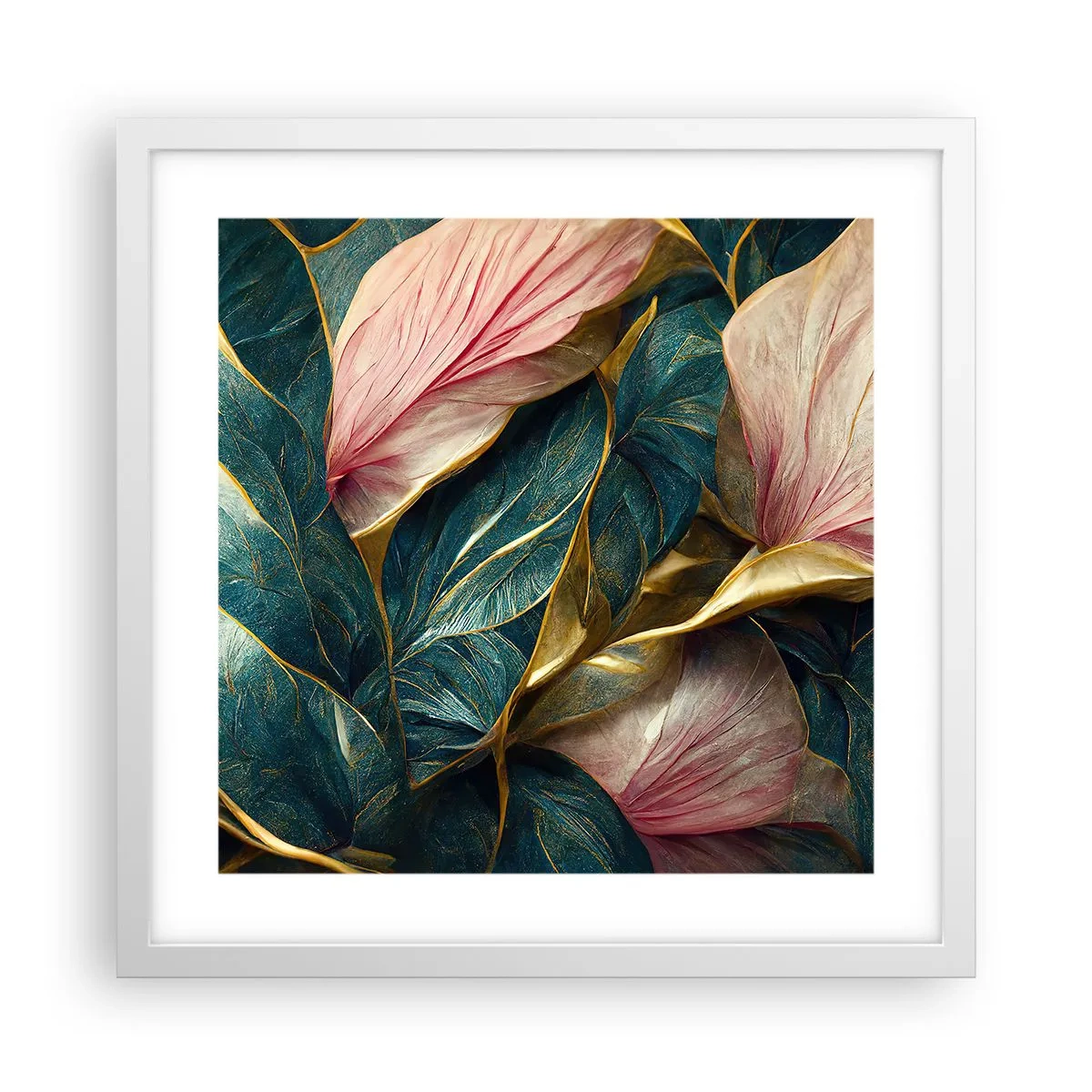 Plakat i hvid ramme - Naturlig elegance og stil - 40x40 cm