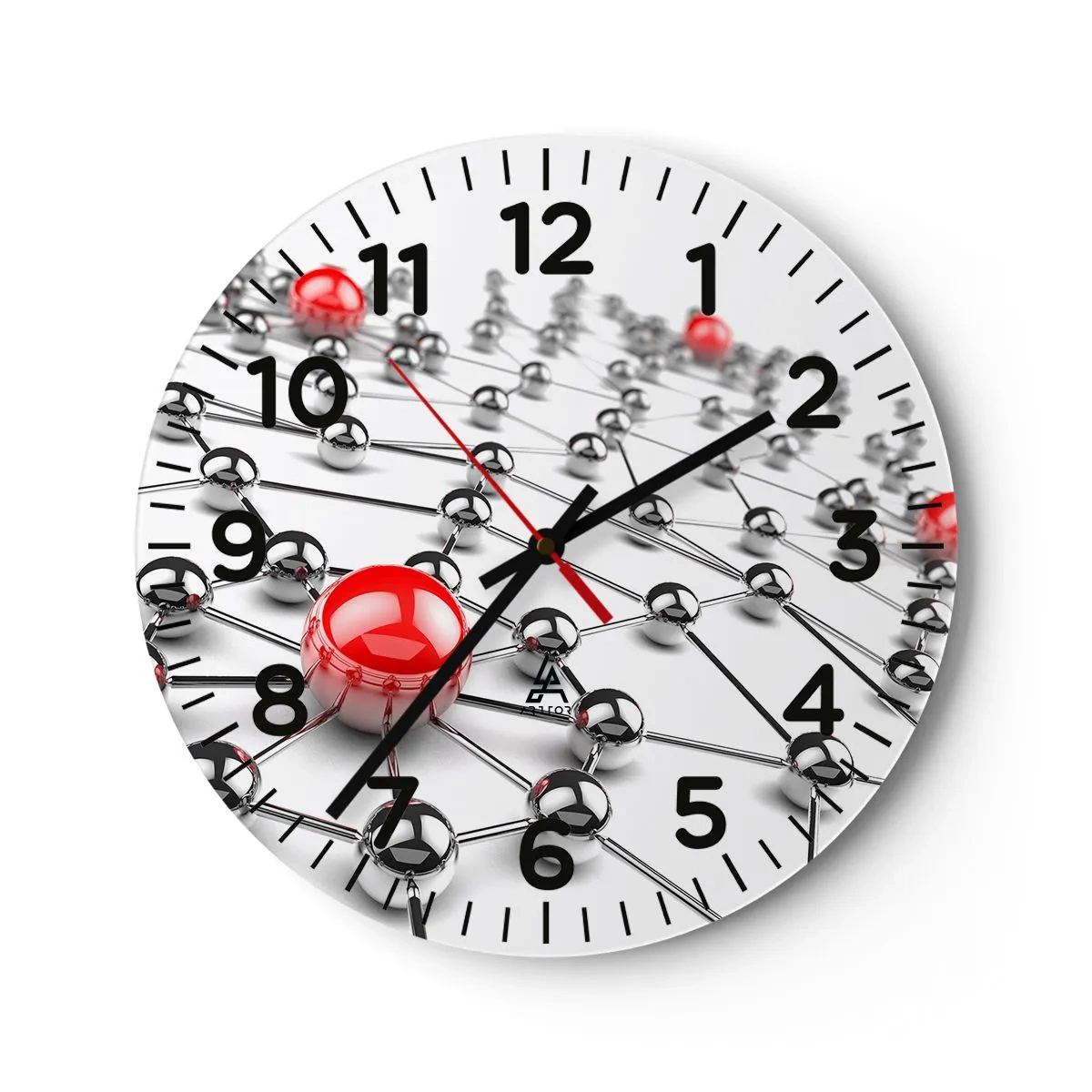 Vægur, Uret - Sølvnet - 30x30 cm