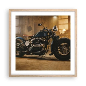 Plakat i ramme af lyst egetræ - Jeg kan gøre alt - 50x50 cm