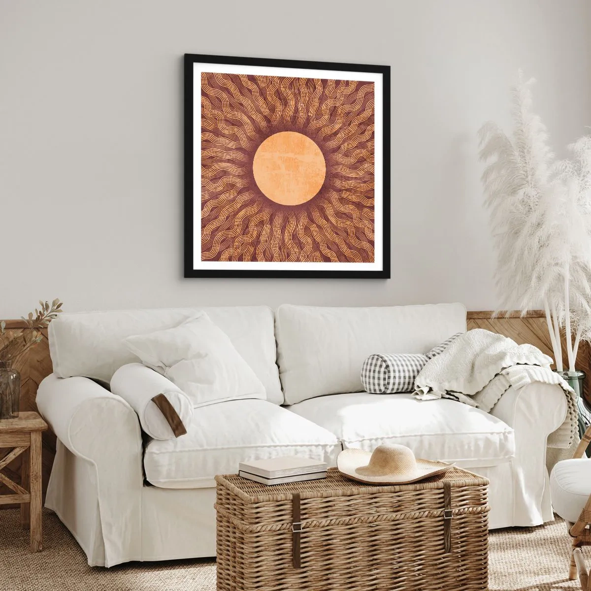 Plakat i sort ramme - Ikon for solen - 30x30 cm
