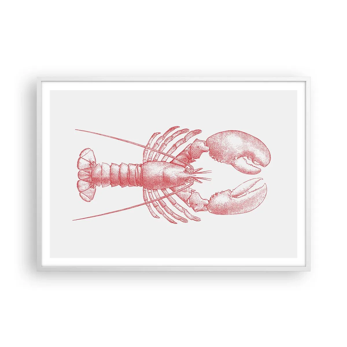 Plakat i hvid ramme - Hummer, der er Homer værdig - 100x70 cm