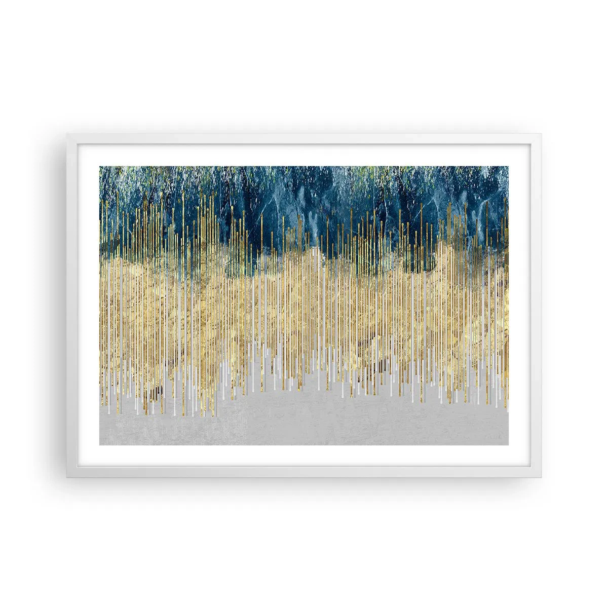 Plakat i hvid ramme - Forgyldt grænse - 70x50 cm