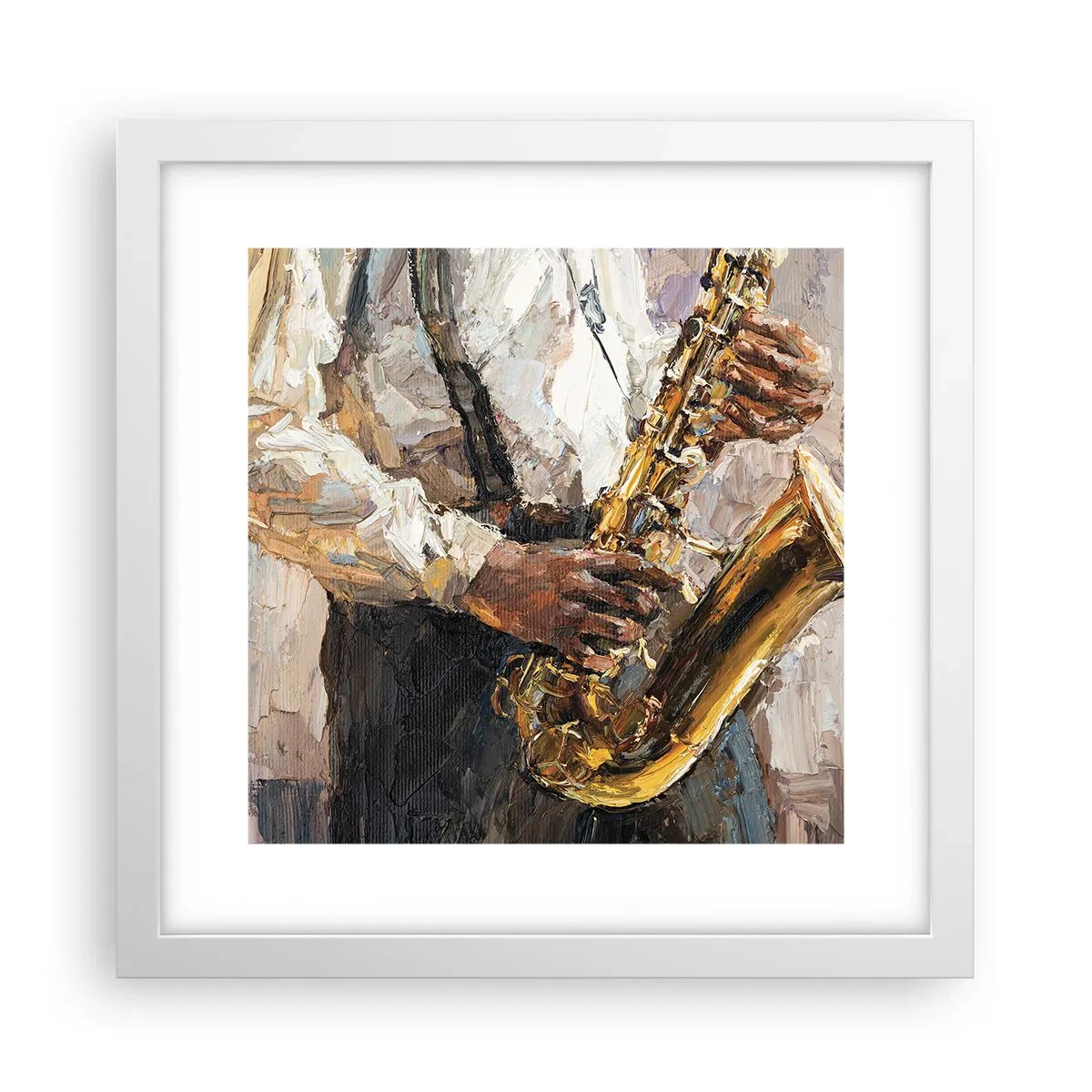 Plakat i hvid ramme - Tid til at gå solo - 30x30 cm