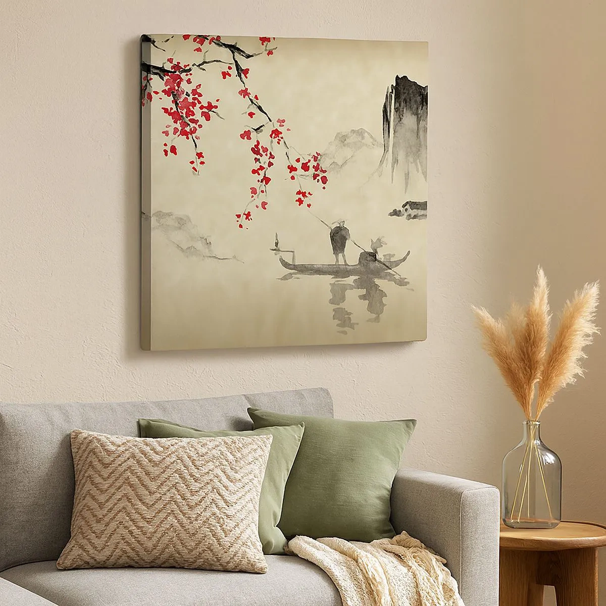 Lærredstryk - Billede på lærred - I kirsebærblomsternes land - 30x30 cm