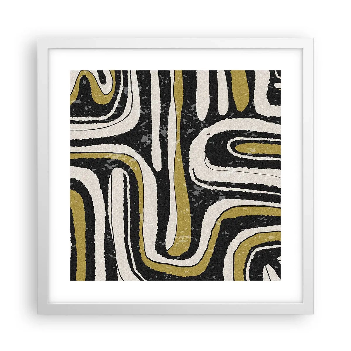 Plakat i hvid ramme - Komposition: stier og gyder - 40x40 cm