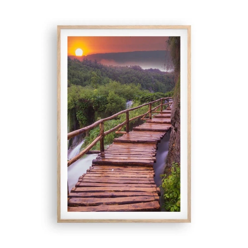 Plakat i ramme af lyst egetræ - En utrolig skønhed - 61x91 cm