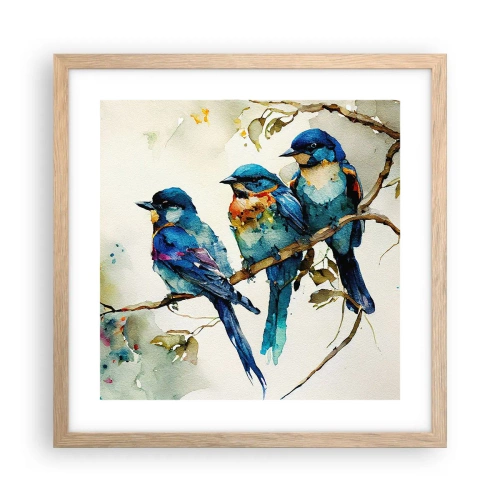 Plakat i ramme af lyst egetræ - Er han fornærmet? - 40x40 cm