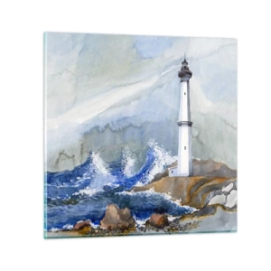 Billede på glas - Mod mørket og stormen - 70x70 cm