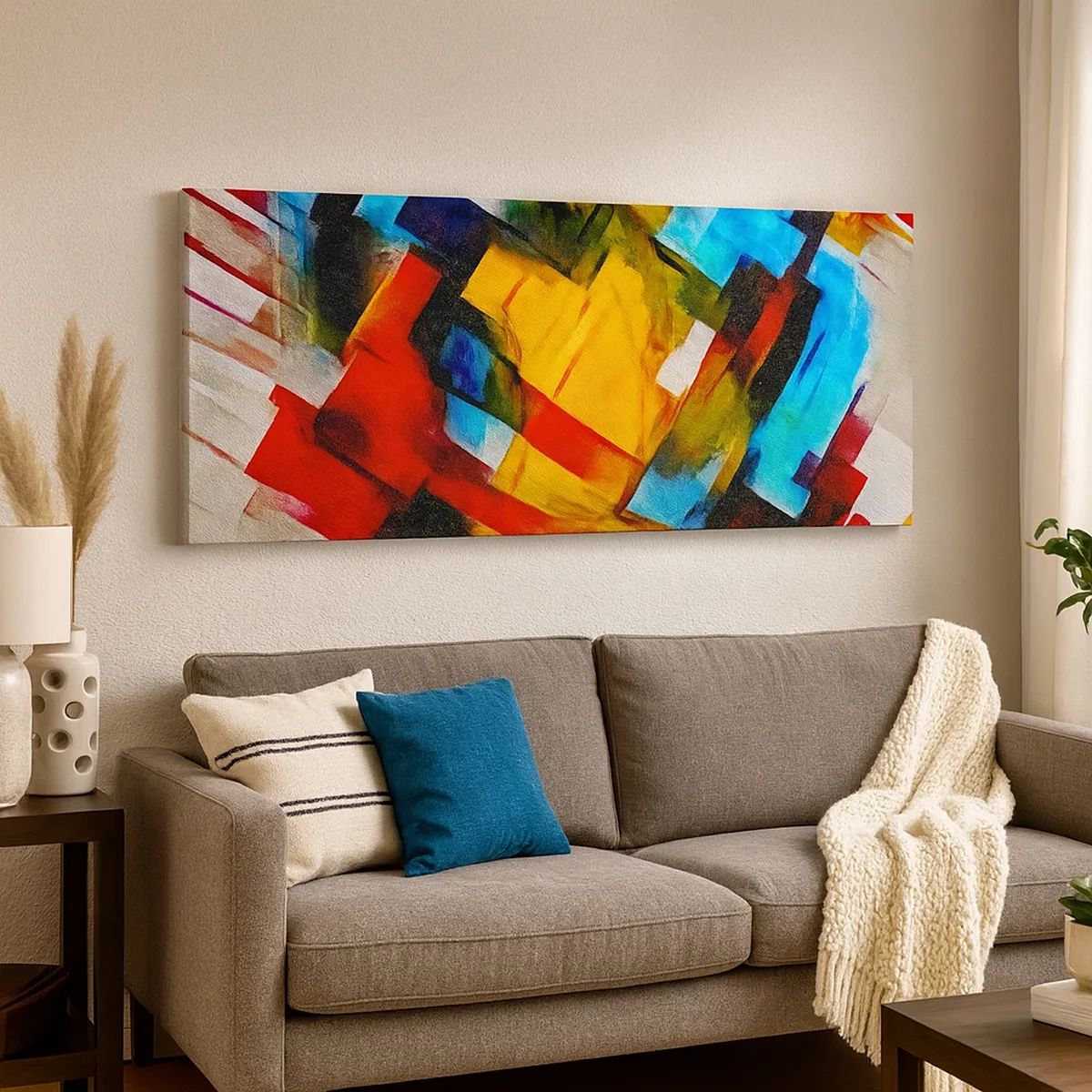 Lærredstryk - Billede på lærred - Flerfarvet lagdeling - 30x30 cm